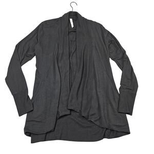 Athleta Pranayama Wrap Cardigan Black Small Thumbholes Pockets‎